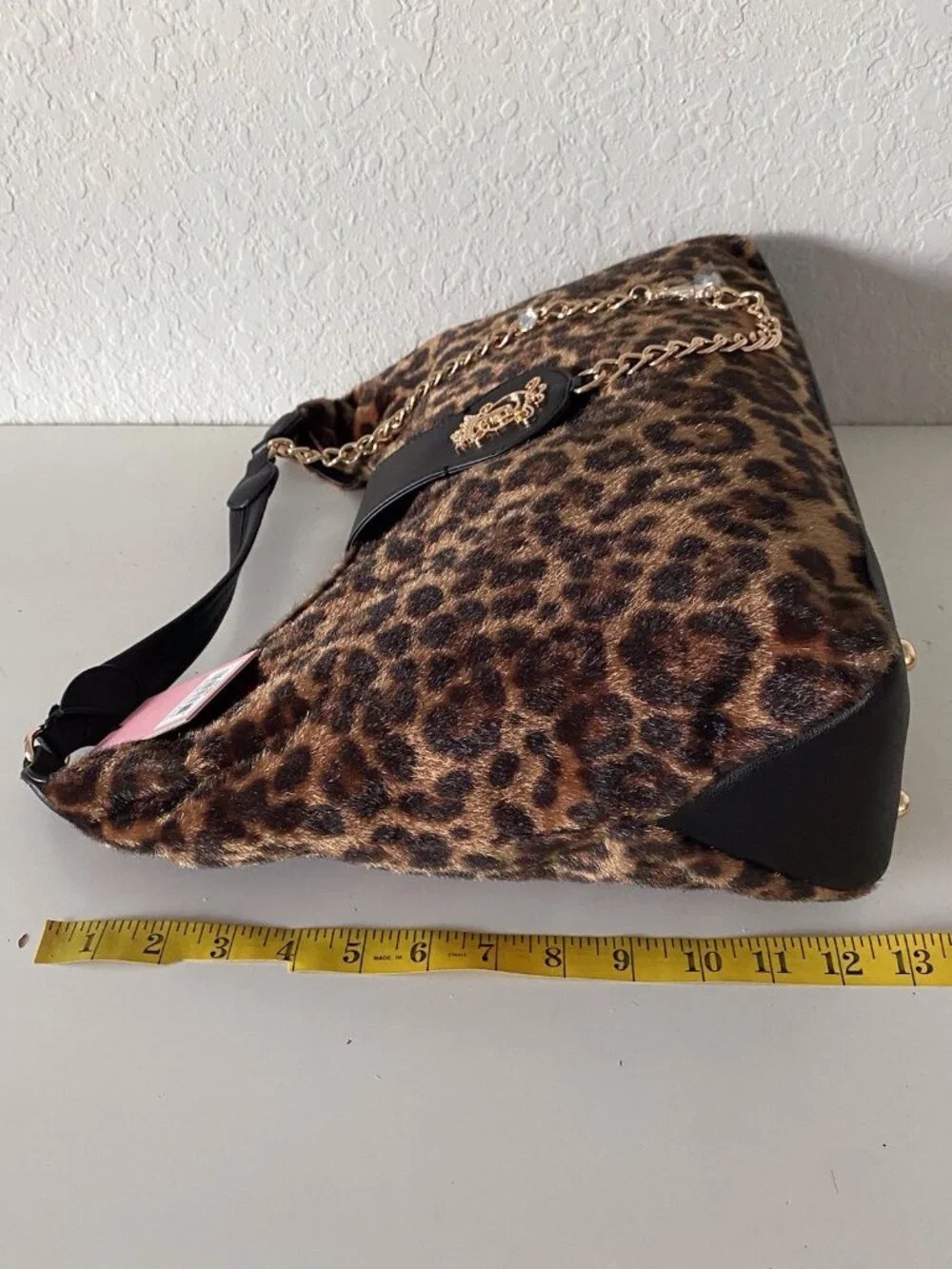 Juicy Couture Juicy Royal Crest Large Hobo/Coho Natural Leopard Print VIRAL NEW